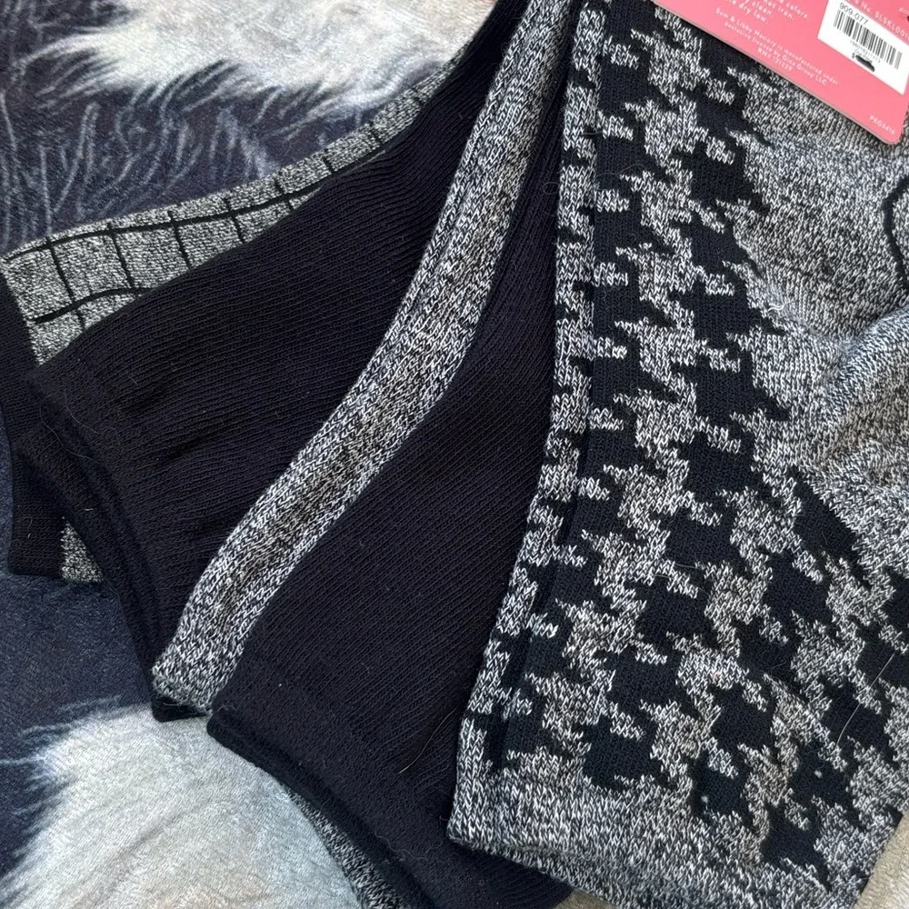 Brand New Sam and Libby 5-Pack Black & Gray Cotten Blend Anklets Comfort Cuff